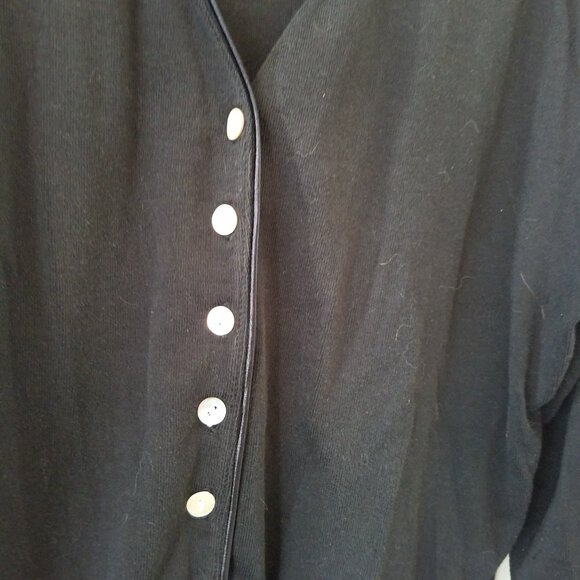 Worthington Stretch Black Button up V Neck Cardigan Size 2X - Picture 2 of 12